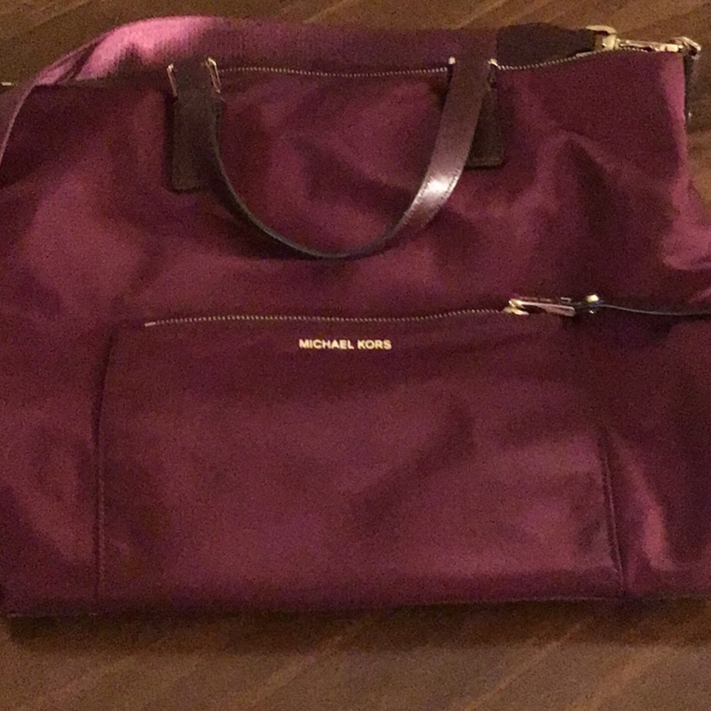Michael Kors Purple Tote Bag with Glossy Finish